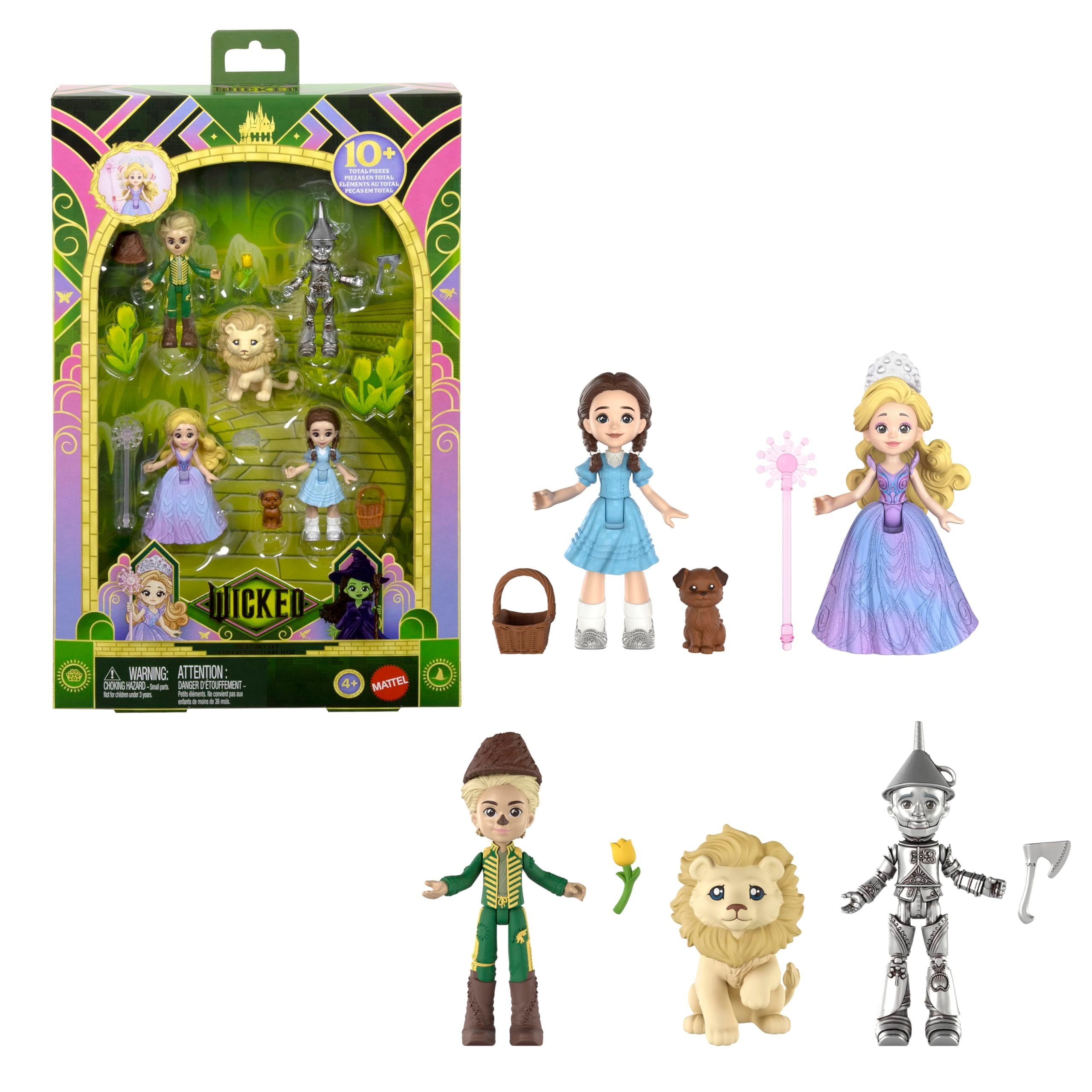 Mattel Wicked: for Good Oz Story Set - 5 Small Dolls 1 Animal Friend 5 Storytelling Accessories