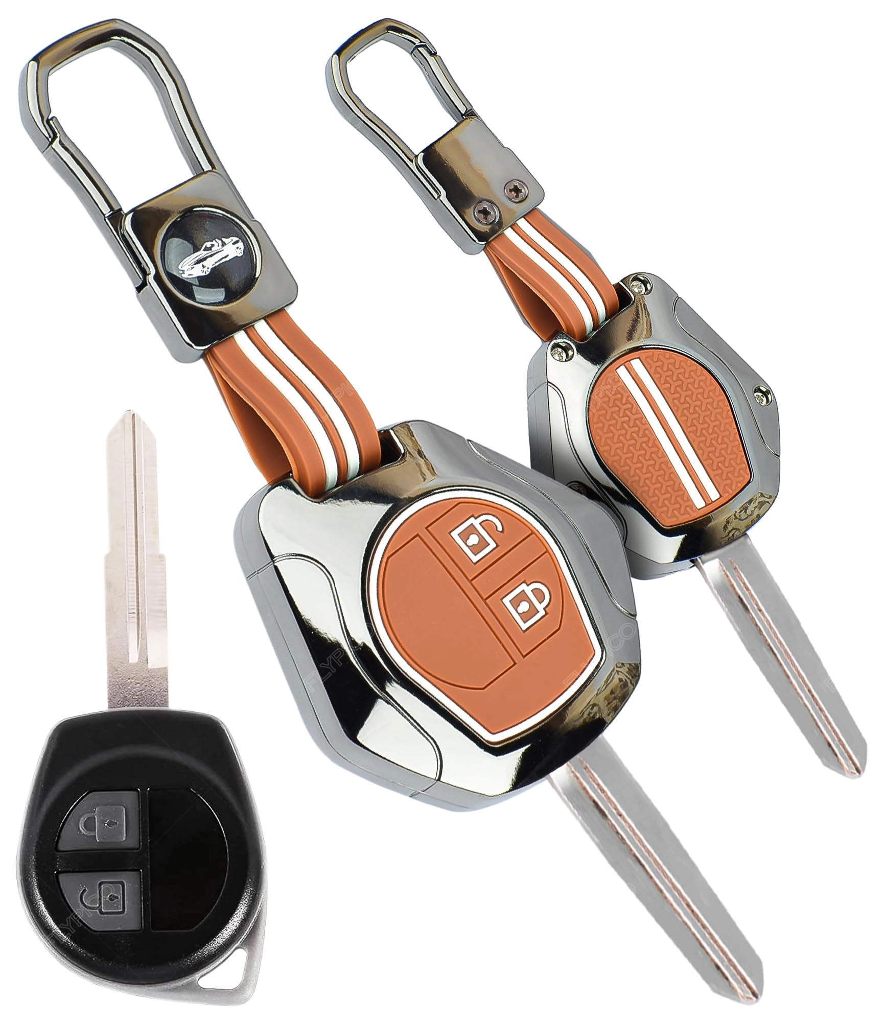 coll of fest Key Cover - 2 Button Black Chrome