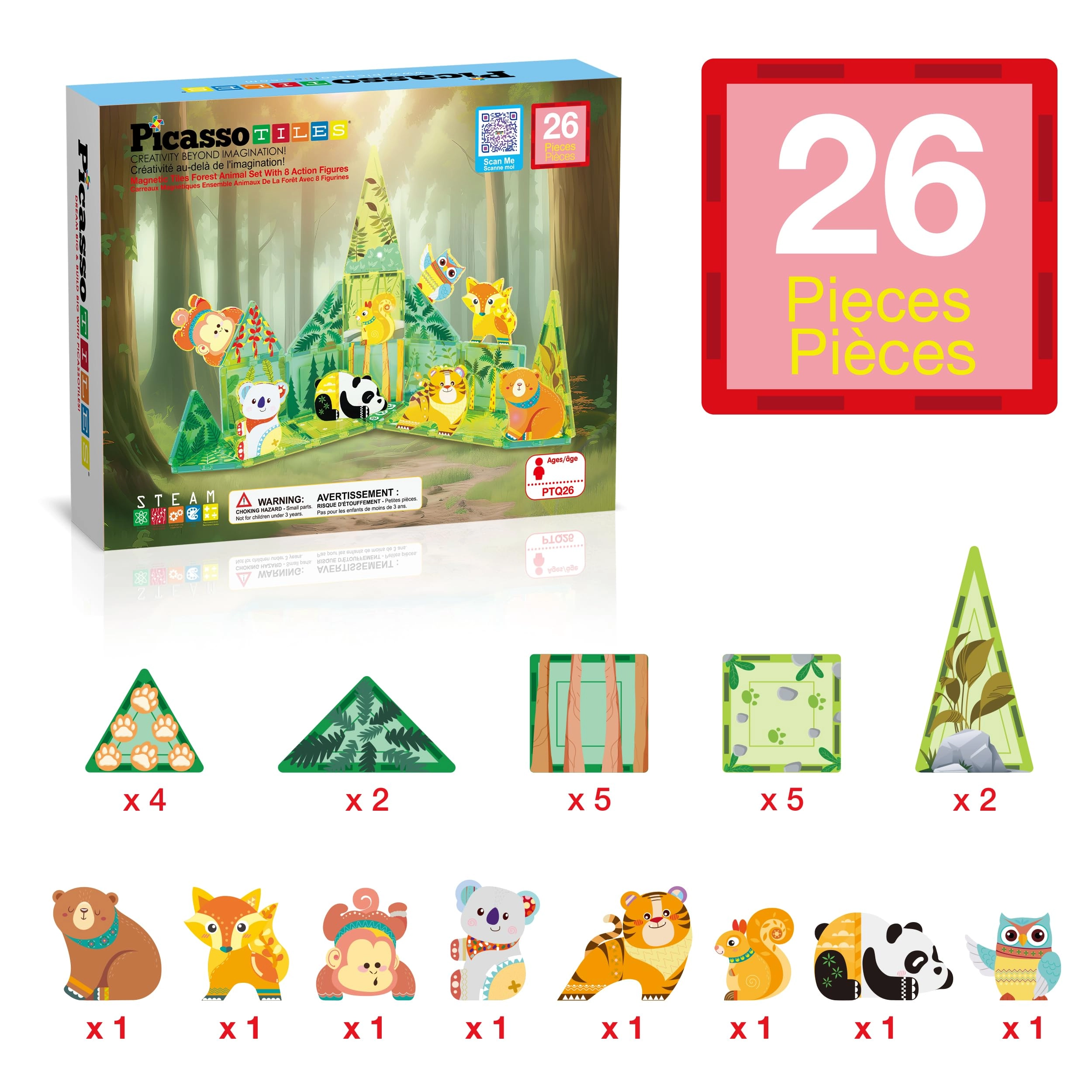 Magnetic Tiles - Forest Animal 26 pcs