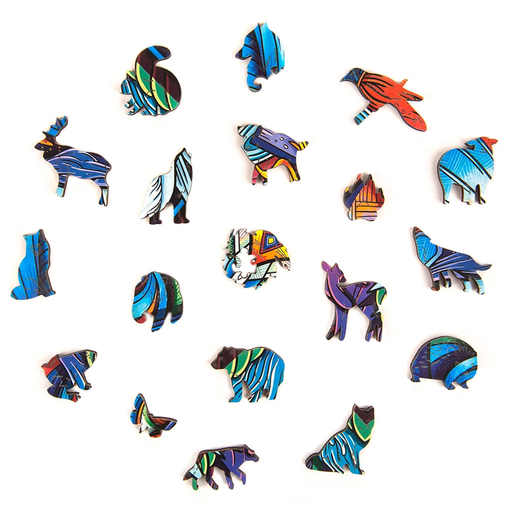 Majestic Wolf Wooden Puzzle (4107390-WOLF_M) - 185 pcs