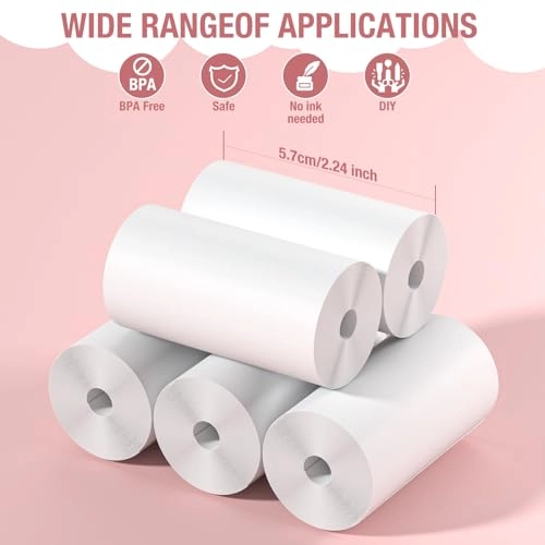 Instant Camera Refill Print Paper - 5 Rolls 56mm x 25mm