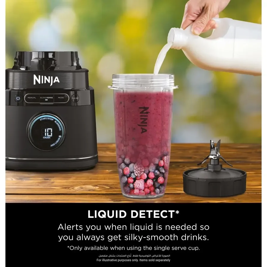 Detect Power Blender Pro - BlendSense Technology 2-in-1 Jug & Single-Serve 15+ Functions