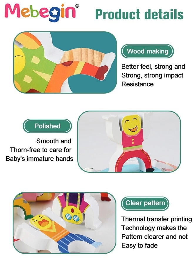 Wooden Digital Stacking Blocks - 3+ 26 pieces