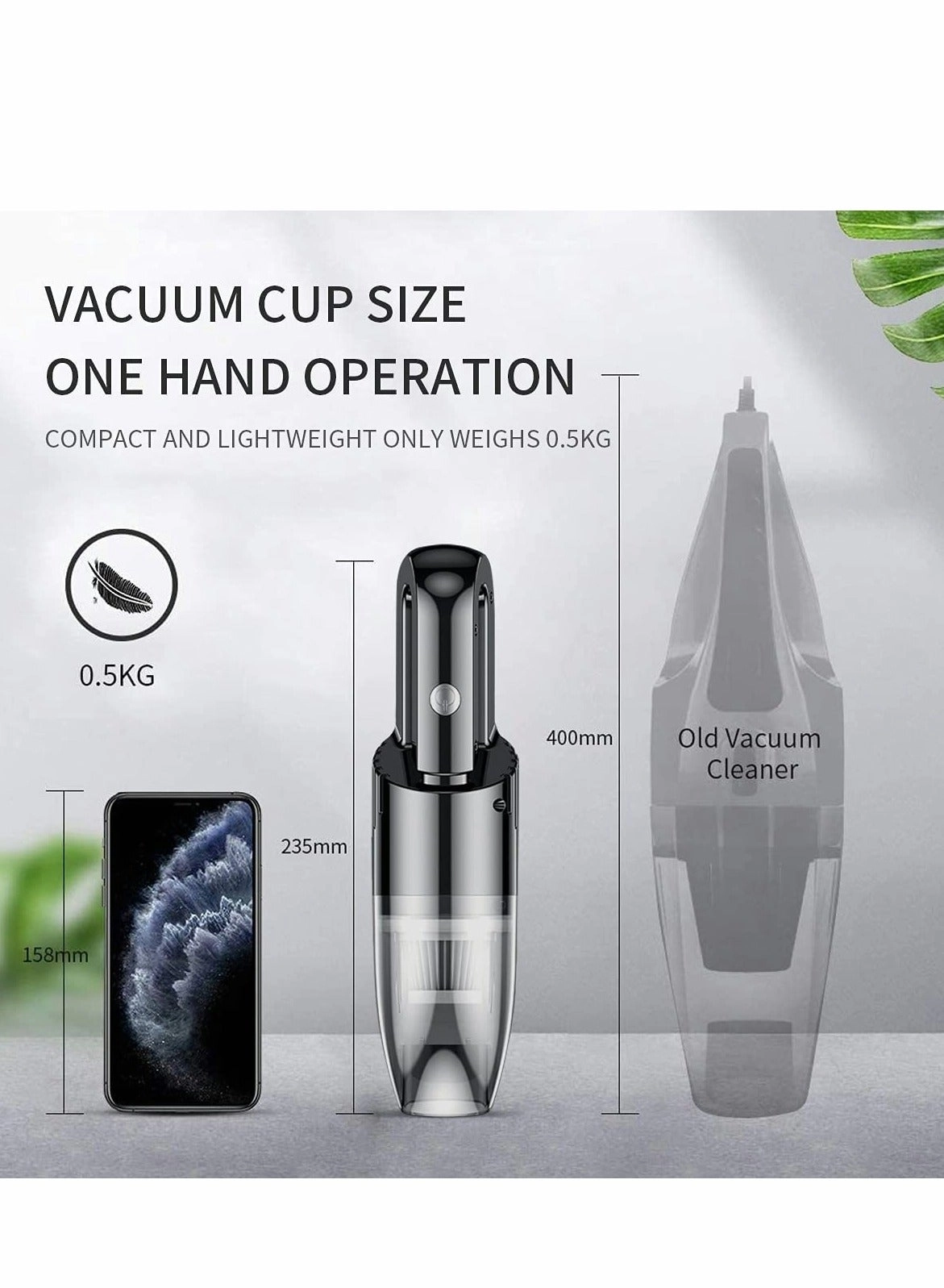 Handheld Car Vacuum Cleaner - 4000mAh