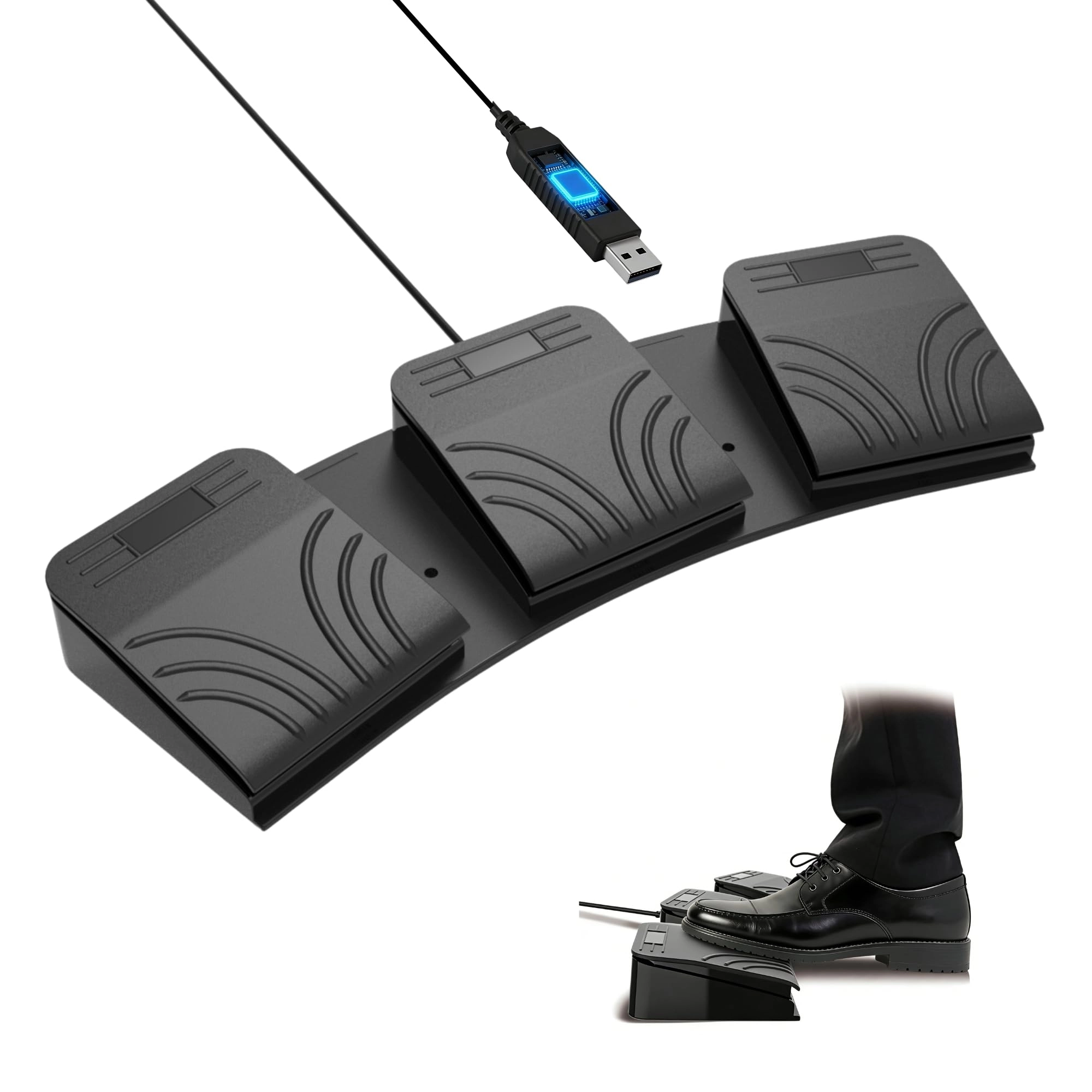 LYRIXEN USB Triple Foot Pedal Switch