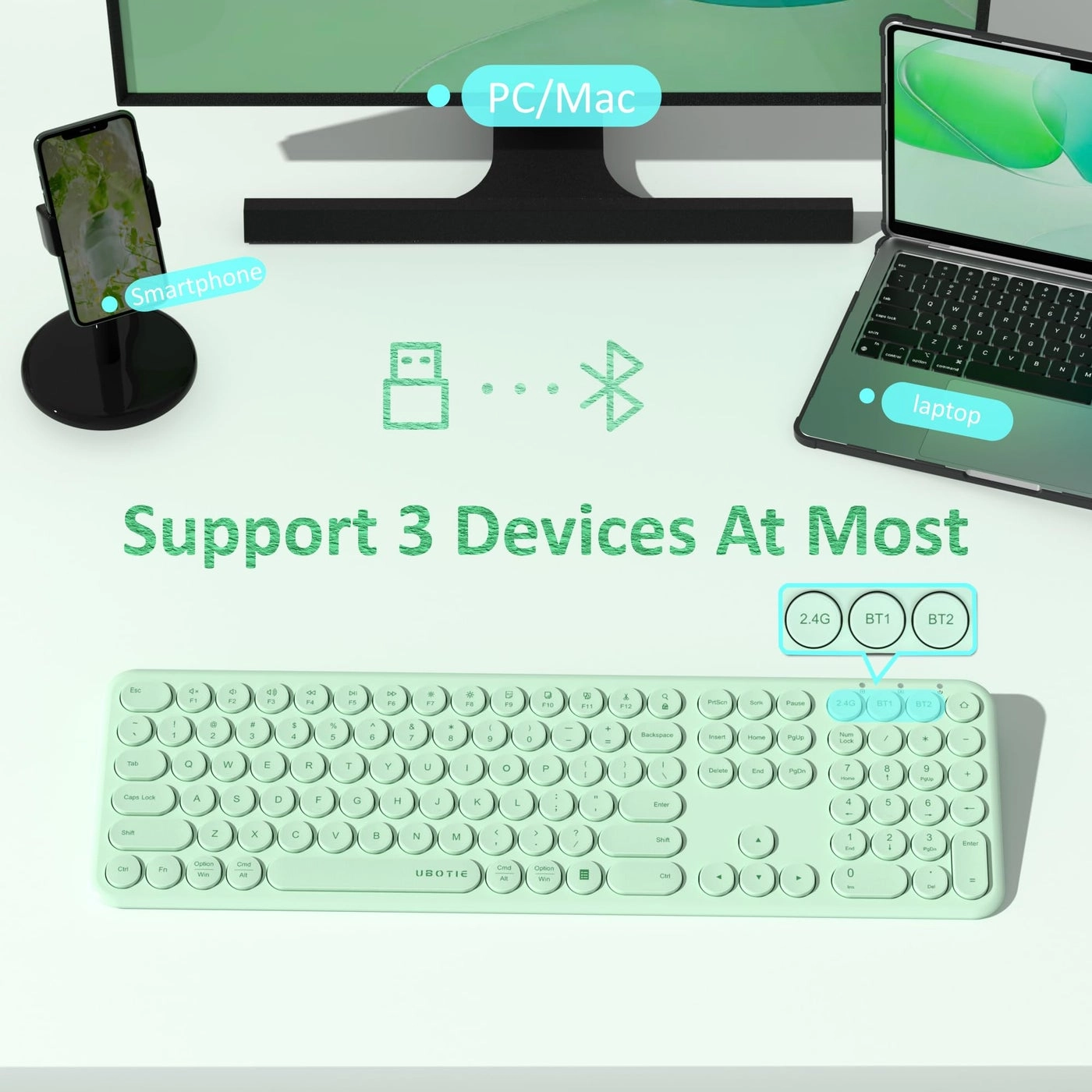 Portable Slim Bluetooth Keyboard - Wireless