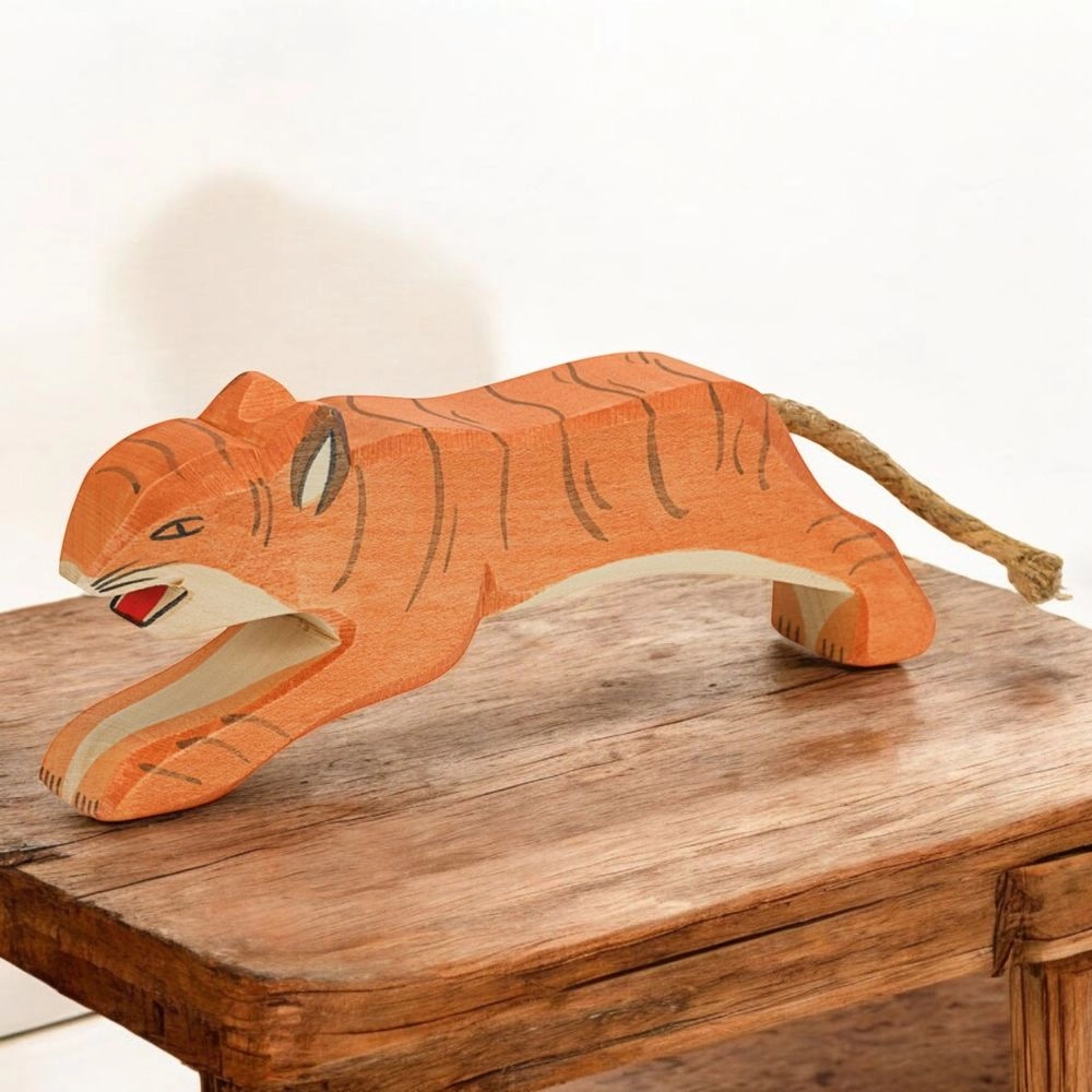 Tiger Jumping Wooden Toy