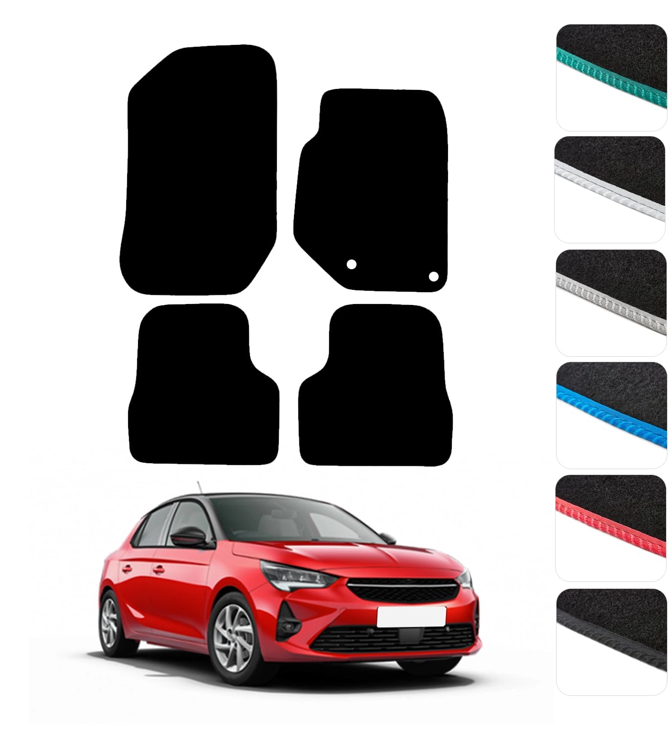 Car Floor Mats - Vauxhall Corsa F 2020 To Present Grey Edging