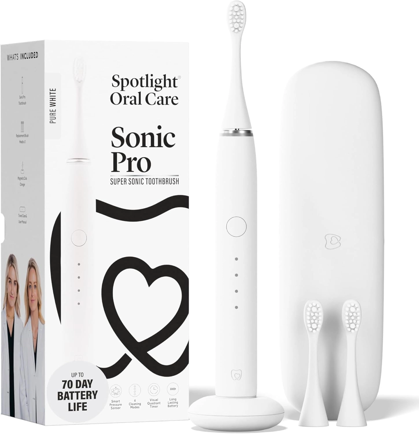 Sonic Electric Toothbrush - White 70-Day Battery Life