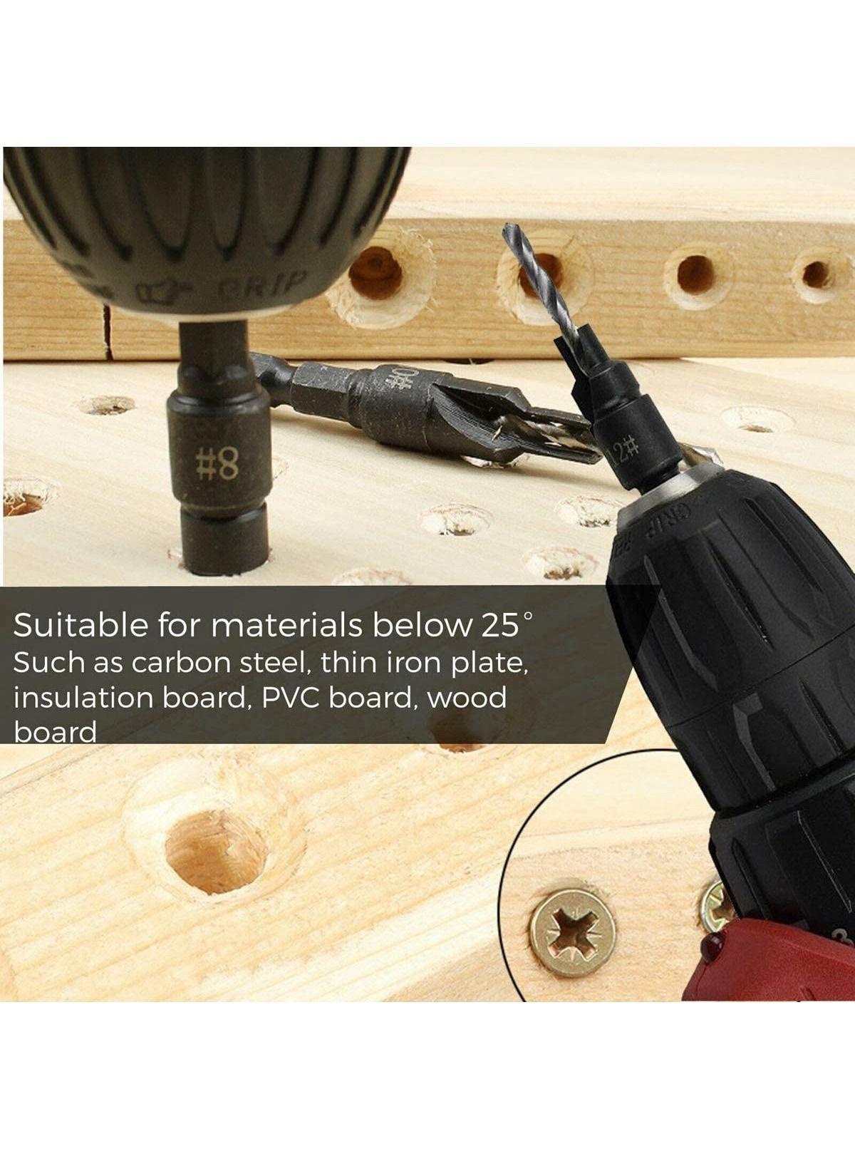 Countersink Drill Bit Set - Hss 5 Piece 3/8"