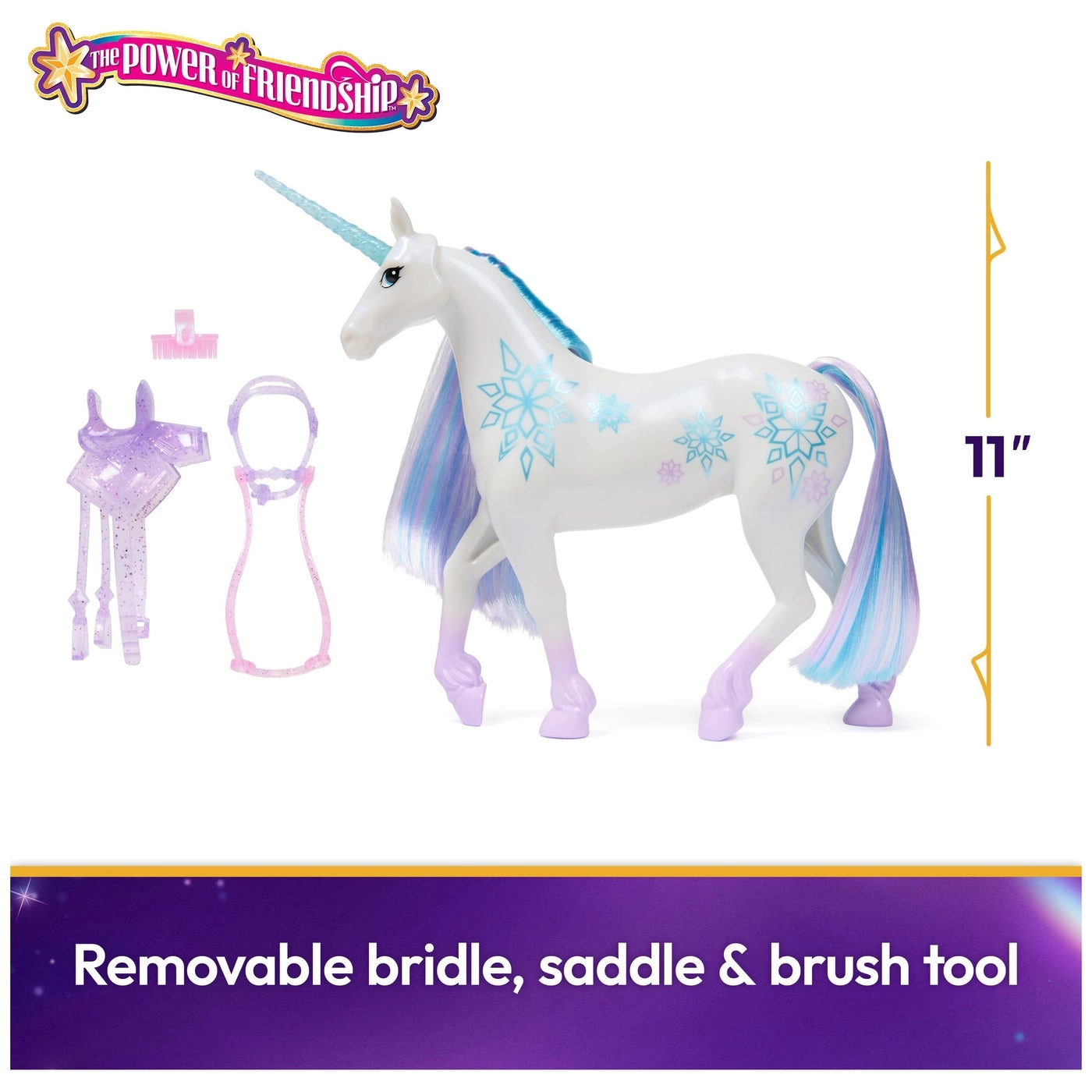 Glacier Unicorn - 11 Power of Friendship Removable Saddle Removable Bridle