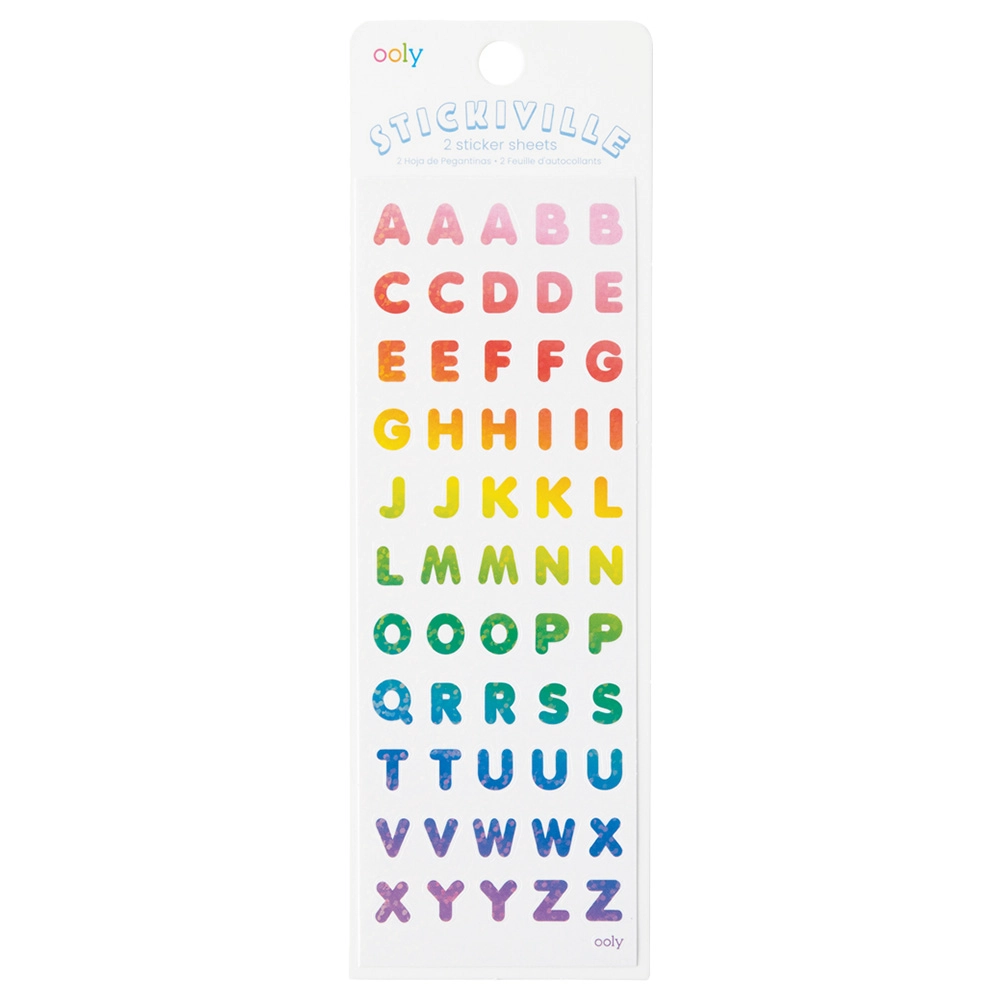 OOLY Rainbow Letters Sticker Book Holographic 2 pcs