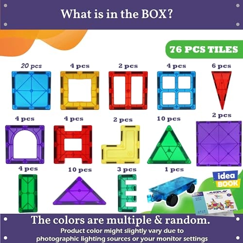 Magnetic Tiles - 76 pcs