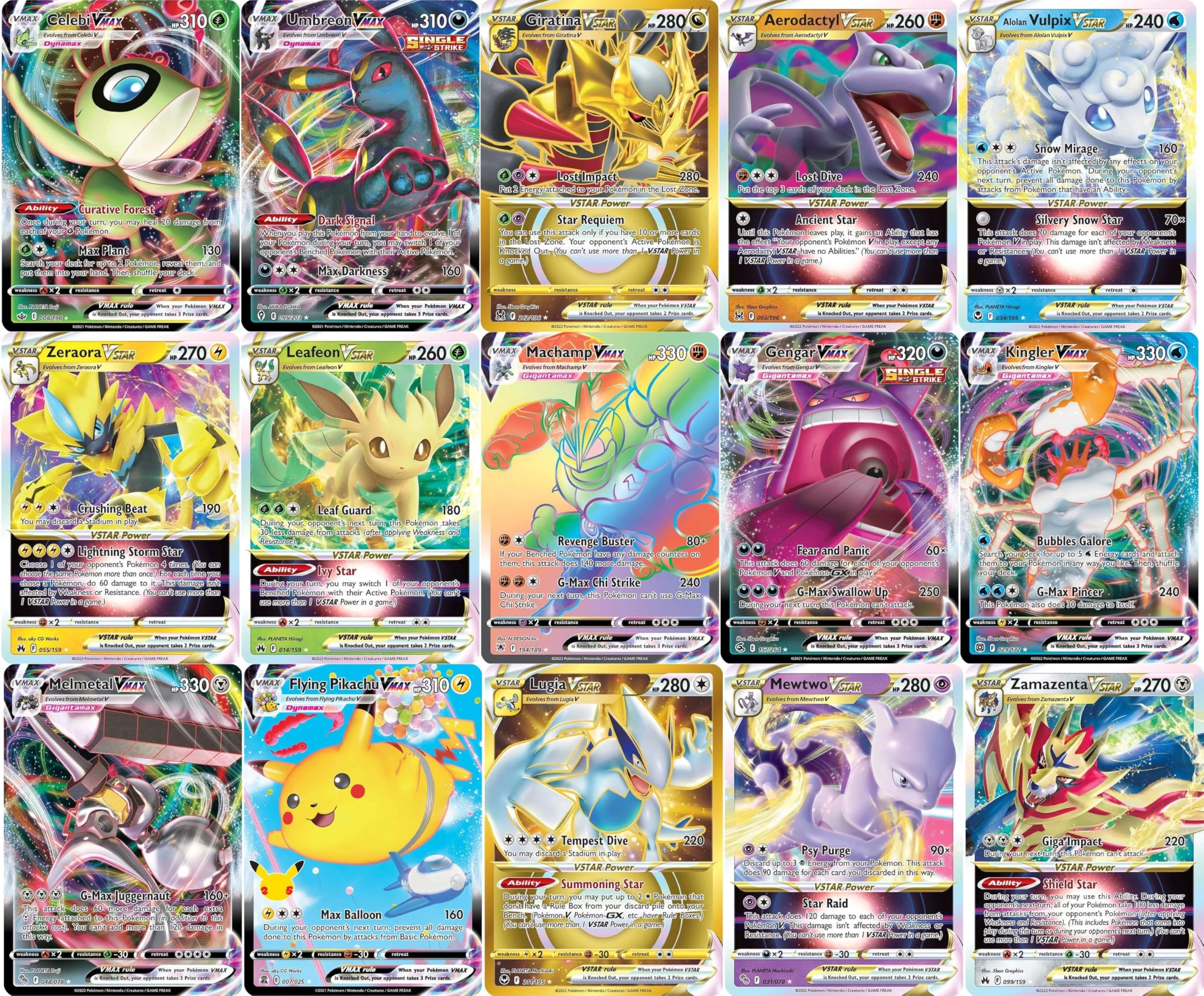 Pokmon VMAX - 2pcs + VSTAR - 2pcs + Secret Rare - 1pcs