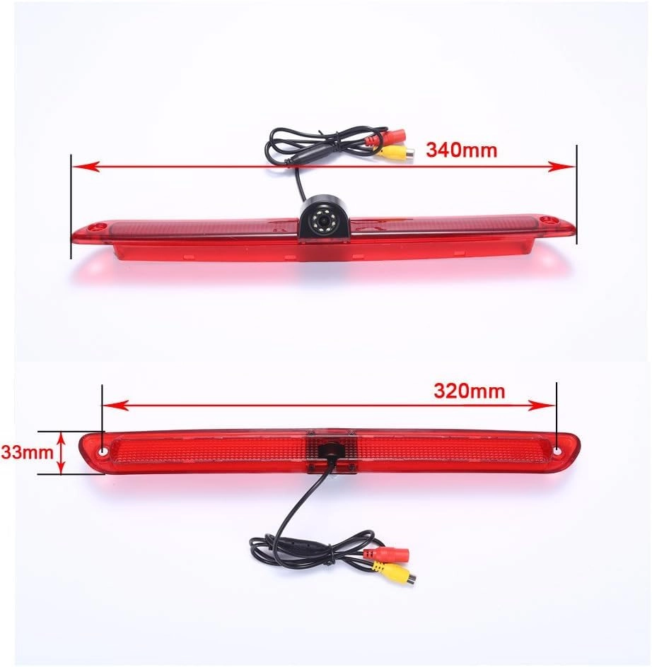 Rear View Mirror Monitor - 4.3 Inch Wired + Brake Light Camera - 1280 x 720 Night vision