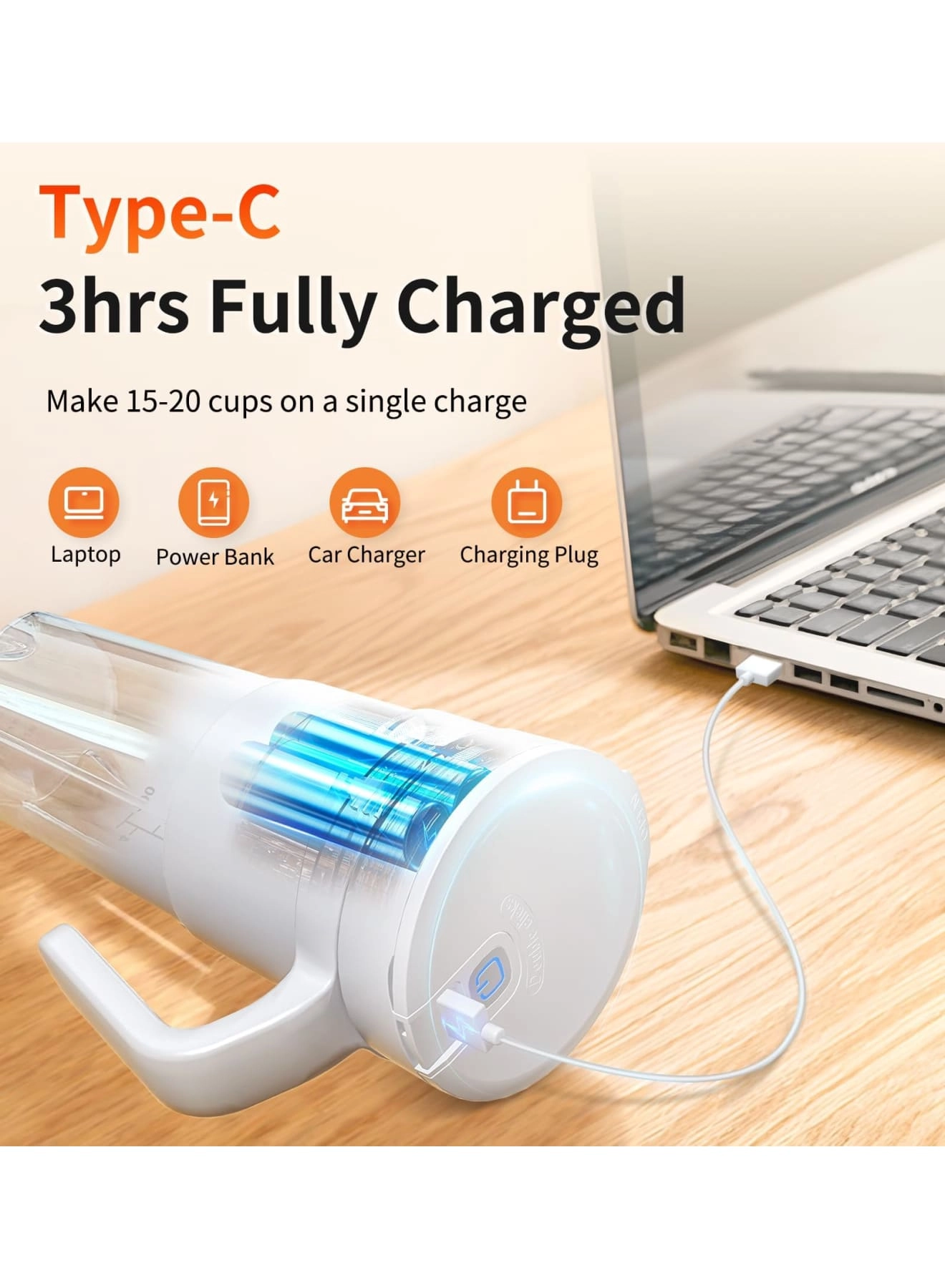 Portable Blender Smoothie Maker - Rechargeable Leakproof Lid Sip Spout