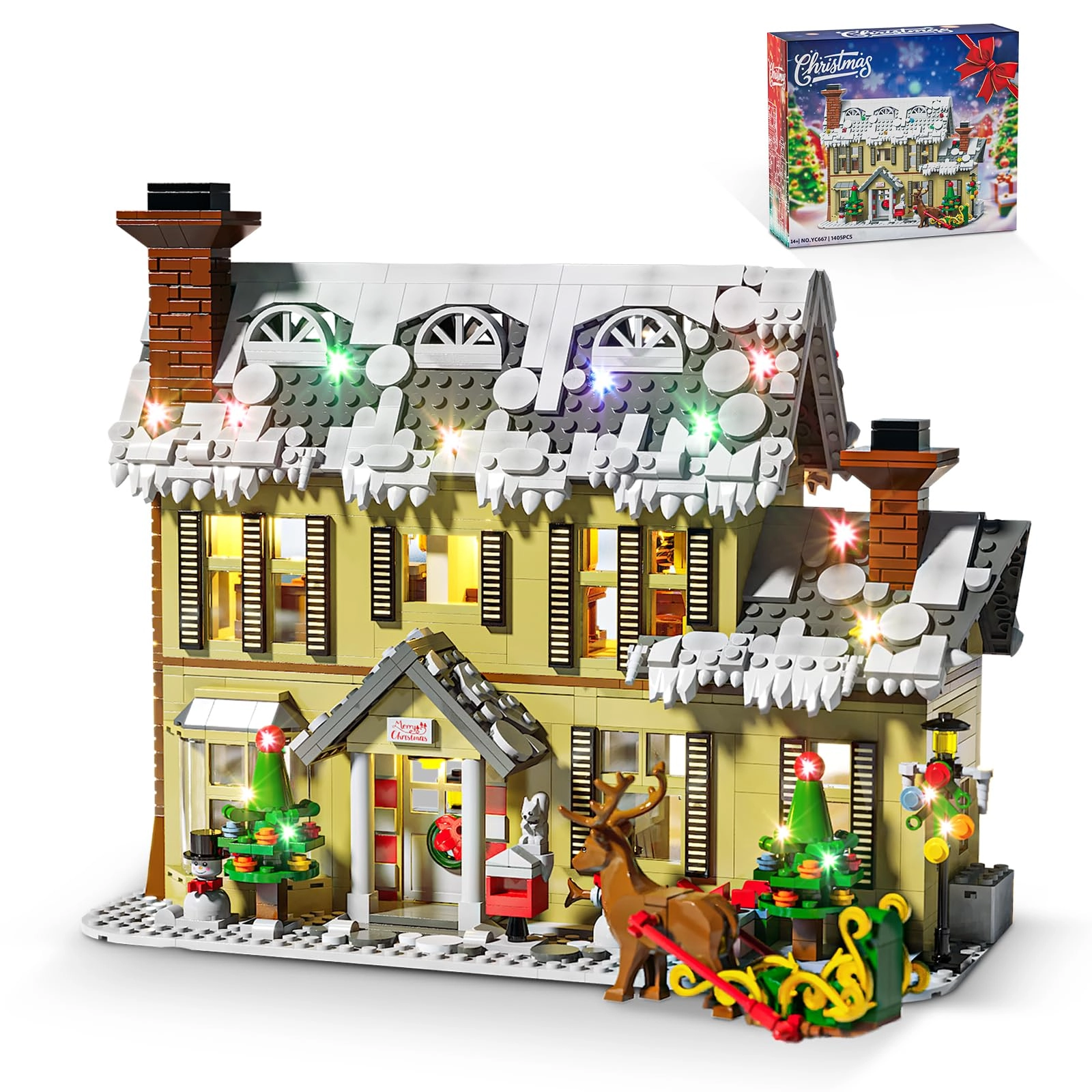 QLT QIAOLETONG Christmas House Building Toy - 1405pcs