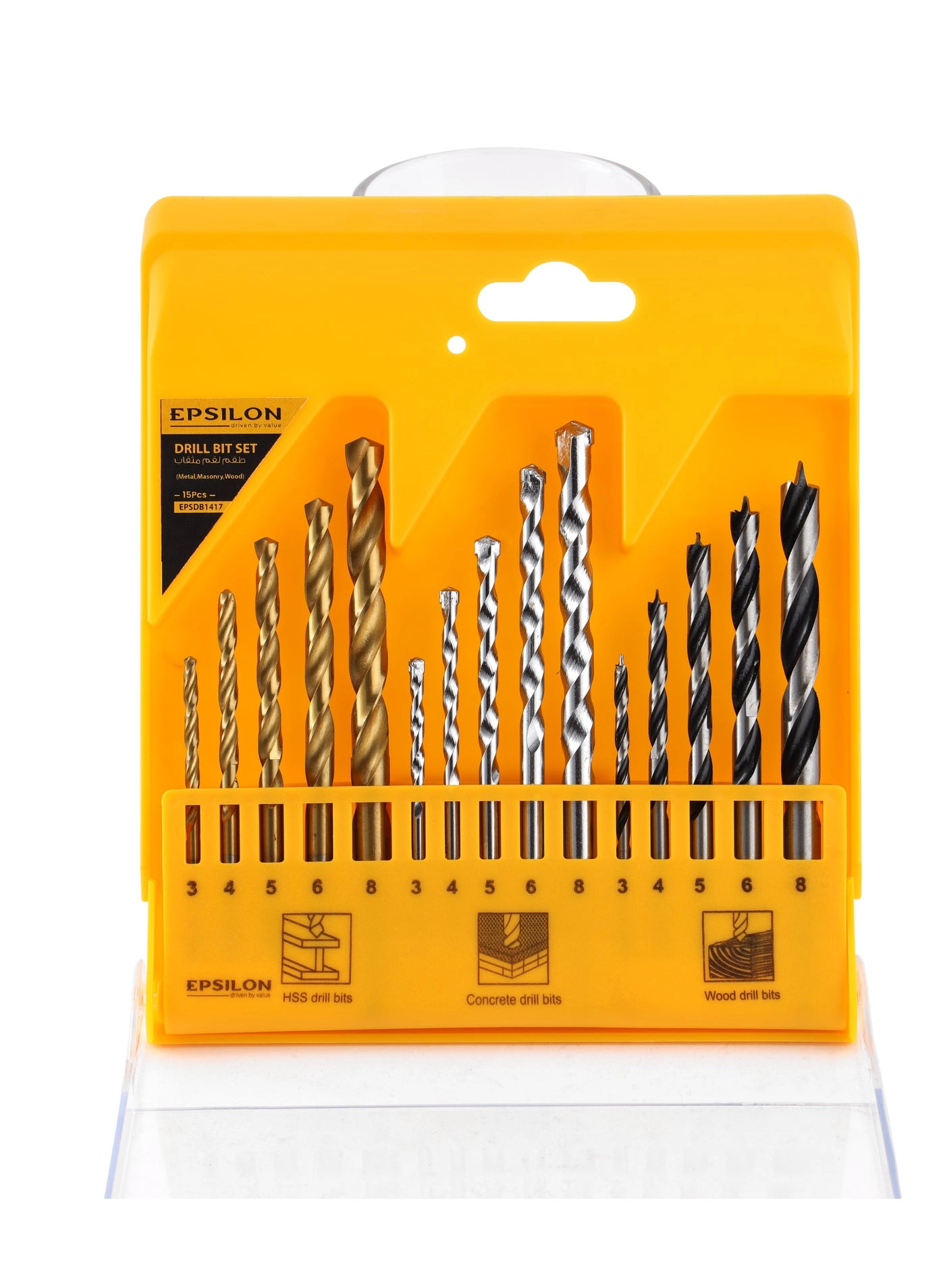 Drill bit Set - HSS concrete wood 15-piece