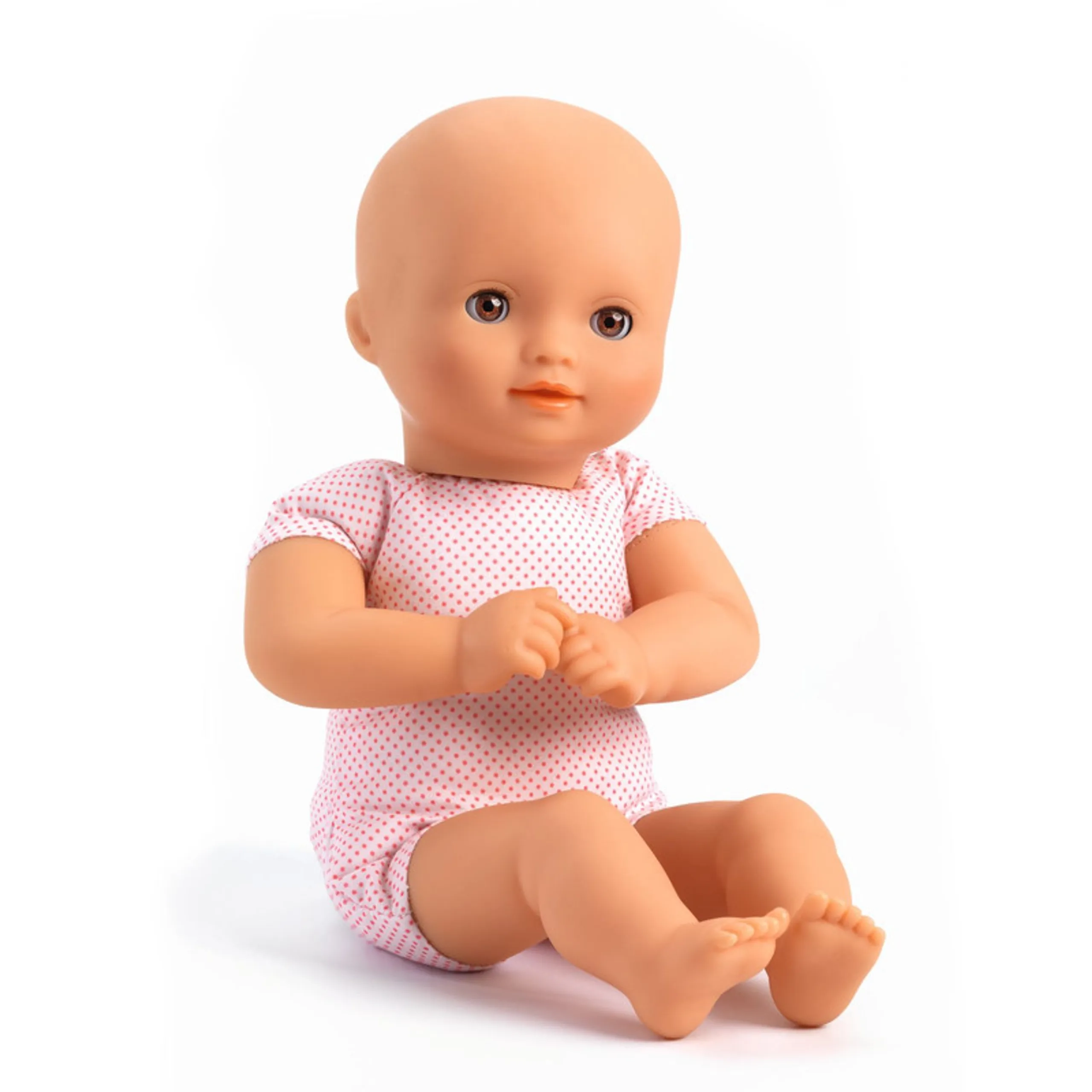 Baby Flora Baby Doll - 32 cm fabric torso vinyl limbs PETIT PAN outfit Ages 18 months+
