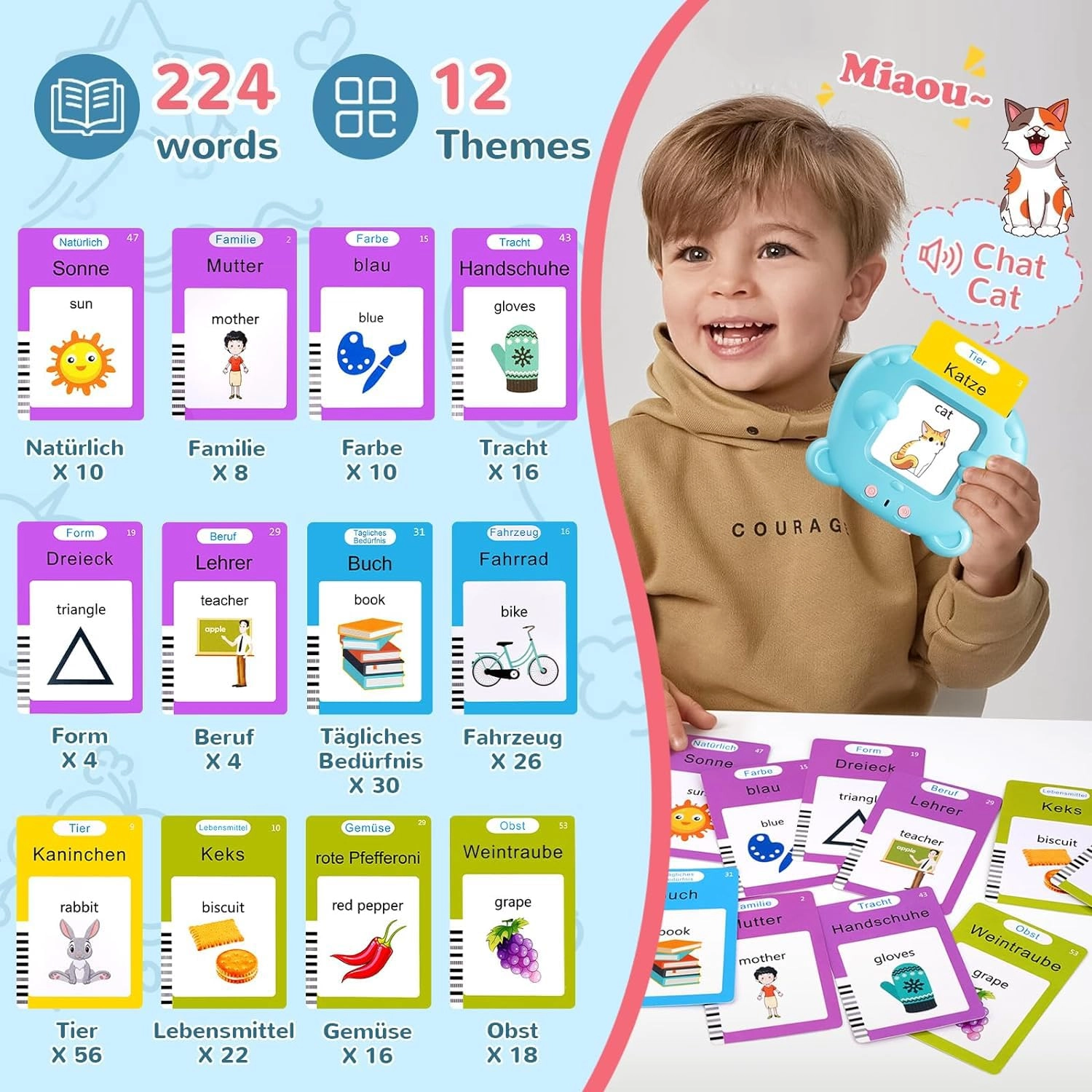 Talking Flash Card - 3+ 1 pieces