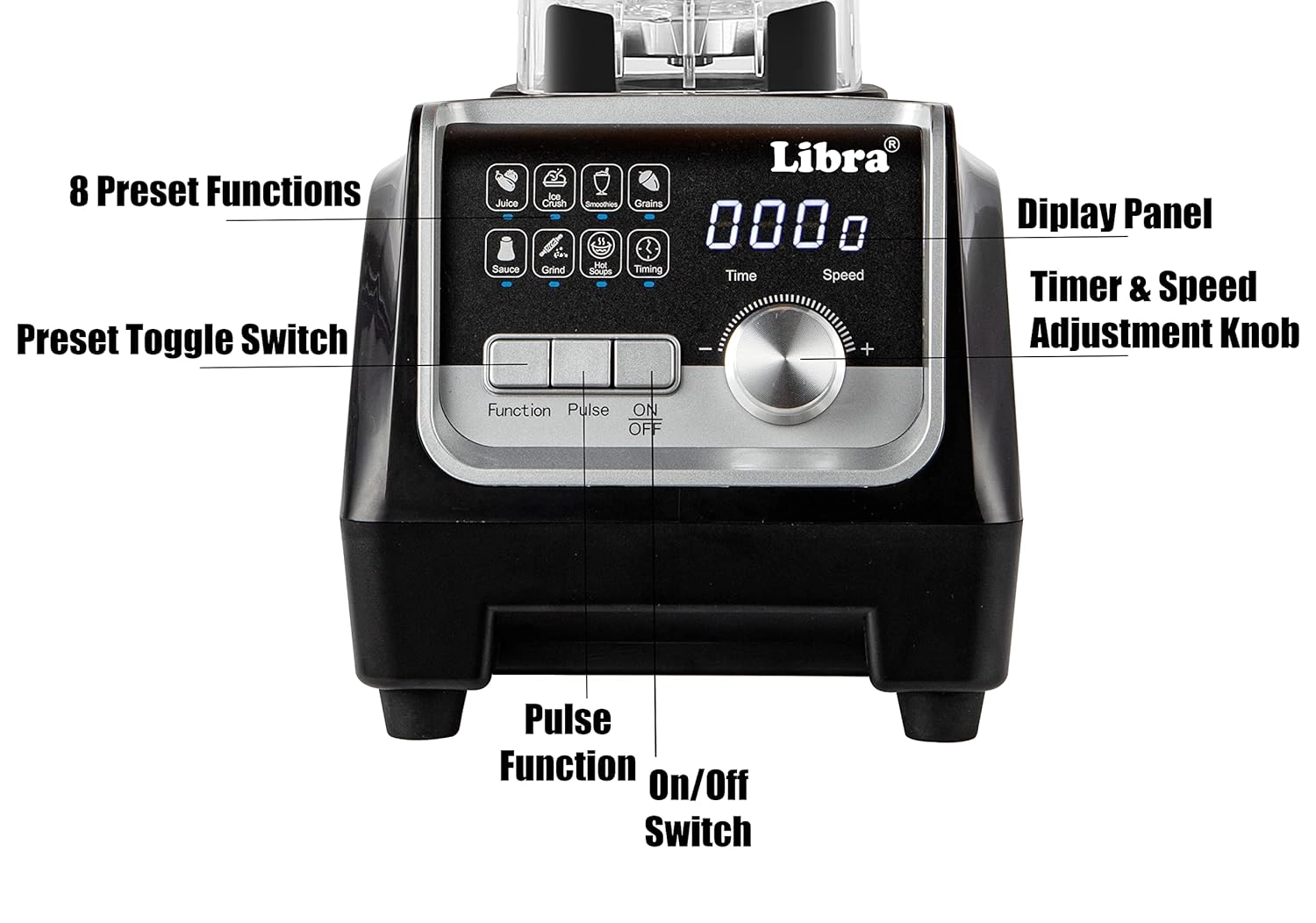 Digital Commercial Blender - Digital control with 8 pre-set functions, BPA-free jars