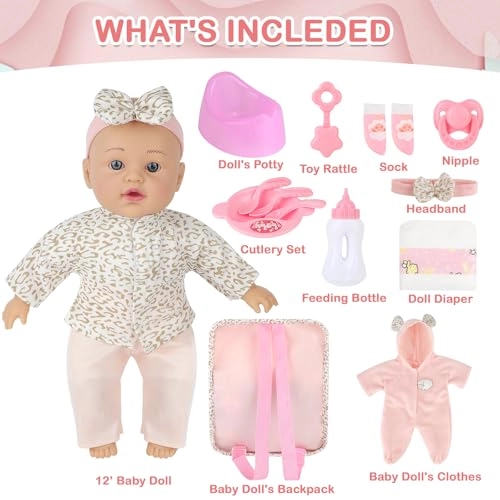 Baby Doll Play Set - 30 cm Plastic pink Ages 3+