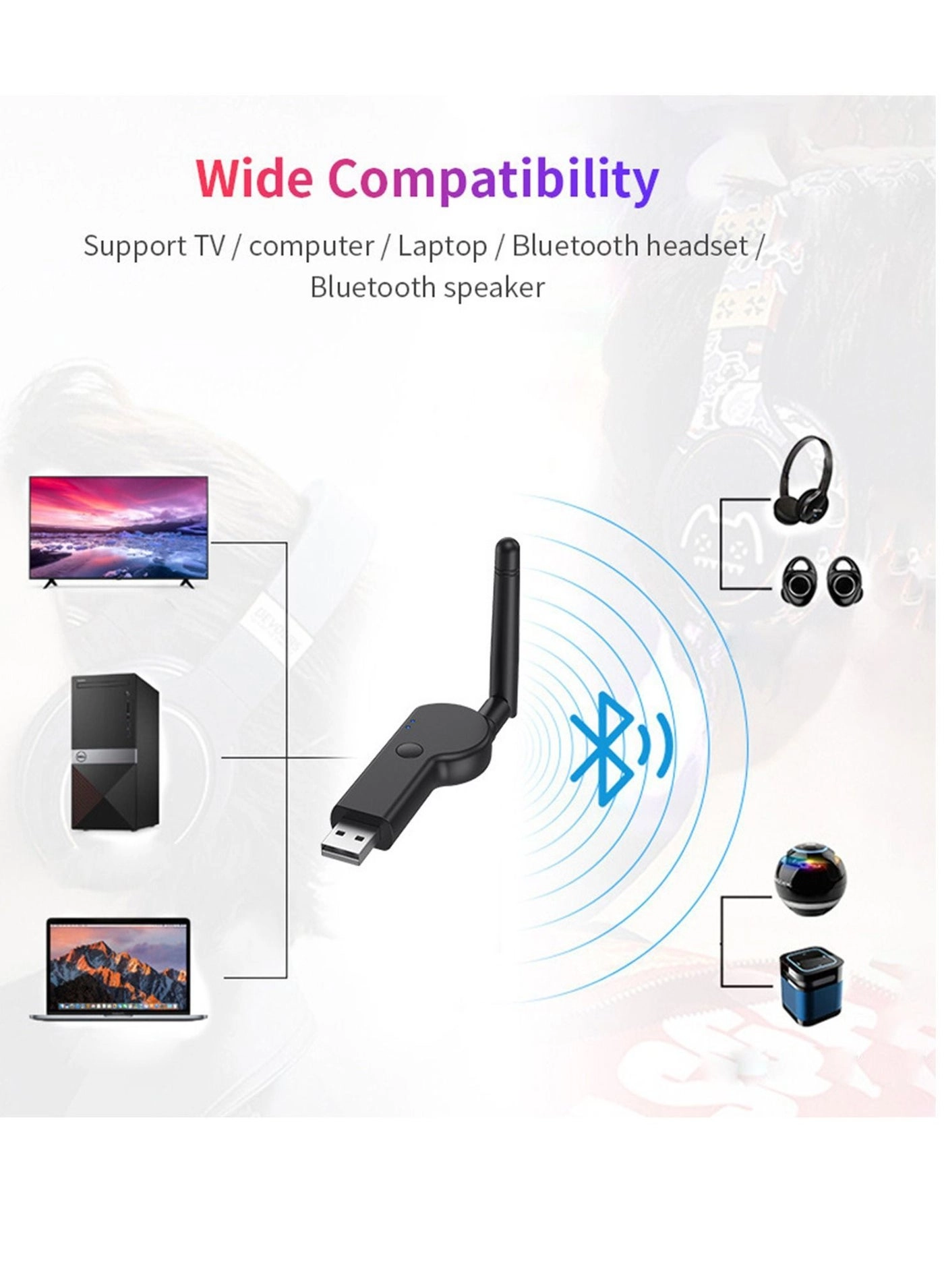 Bluetooth Adapter - Bluetooth 5.2+EDR USB