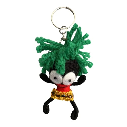 Voodoo String Doll Keychain - 7cm Green Hair