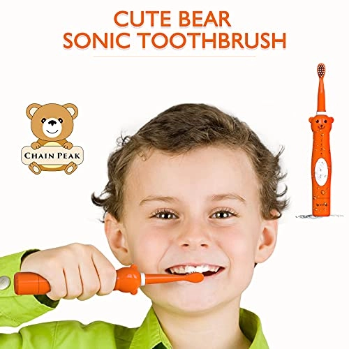 Kids Sonic Electric Toothbrush - Rechargeable 6 Brush Heads 2 Min Timer
