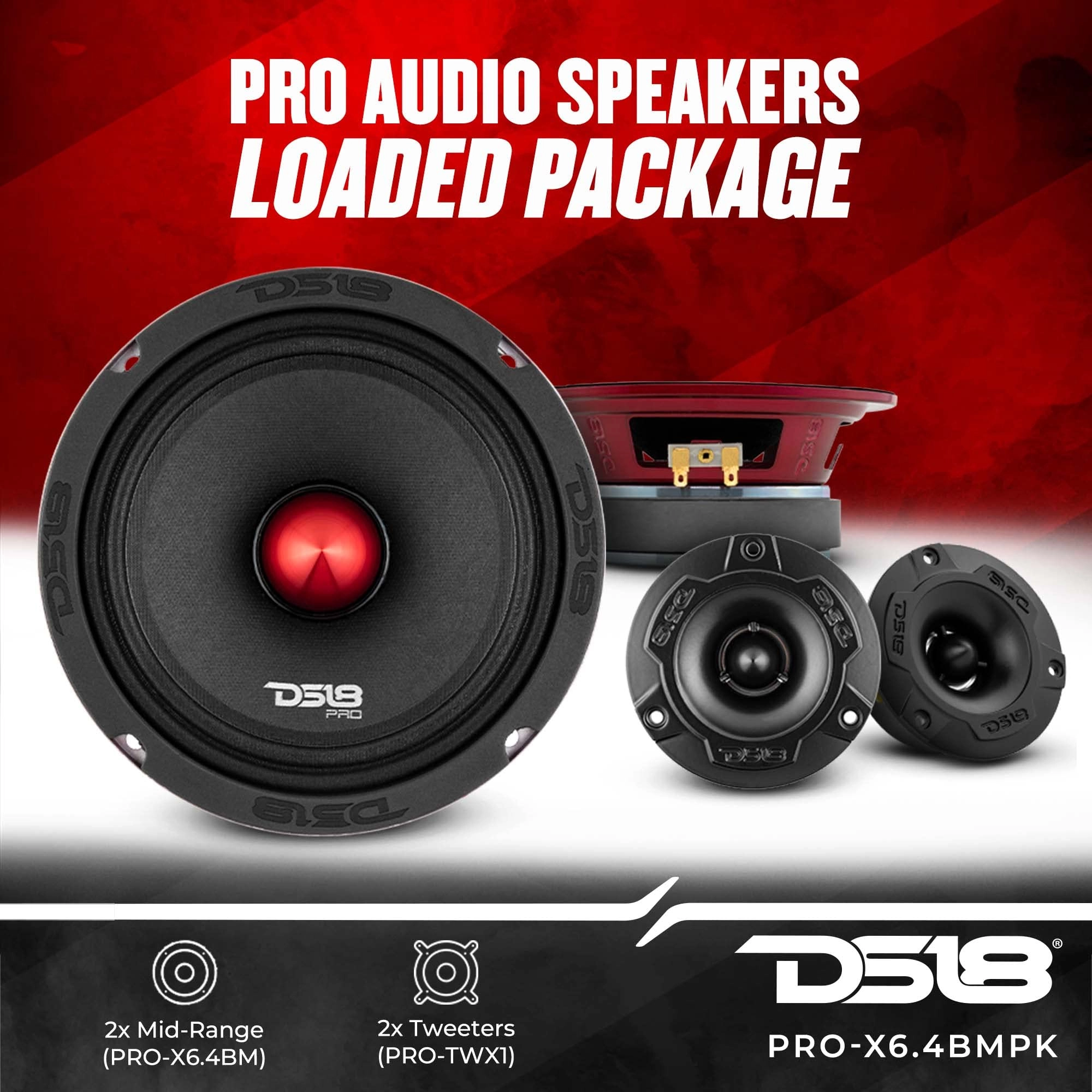 PRO-X6.4BM - 6.5" Midrange + PRO-TWX1ferrite - 1" Tweeters