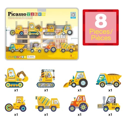 Magnet Building Tile Blocks Addon - Vehicles & Zoo 8pcs