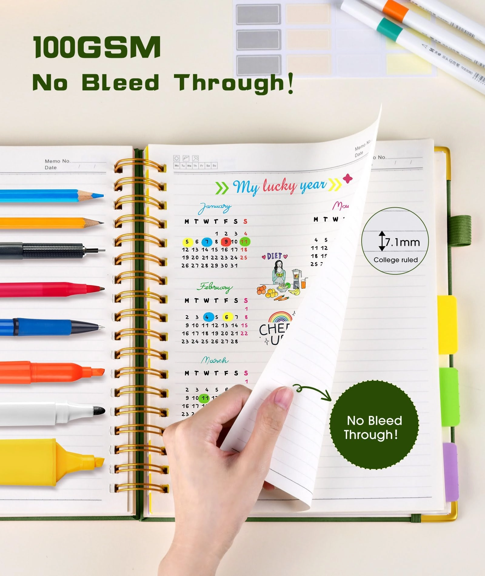 Hardcover Spiral Notebook A5 Spiral - Lined 300 Pages