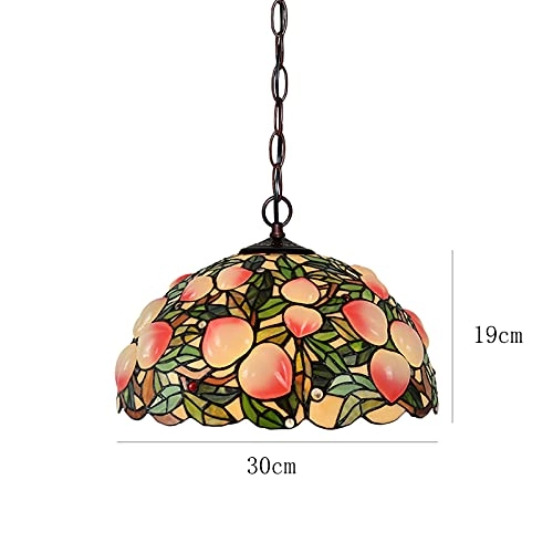 Tiffany Round Chandelier - E27 Colored Peach 30*19cm