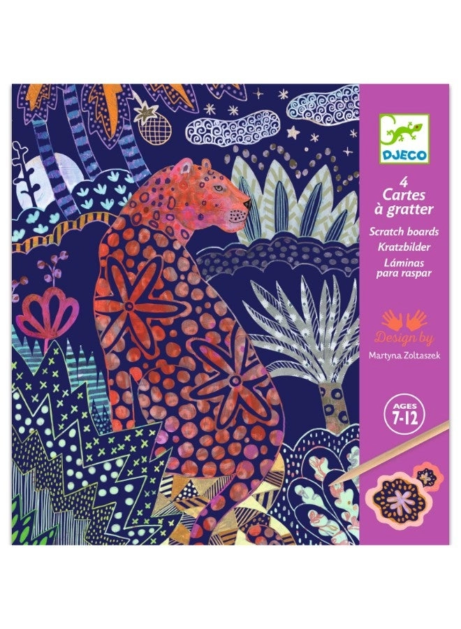 DJECO Lush Nature Scratch Cards - 5+ Years 4 pieces