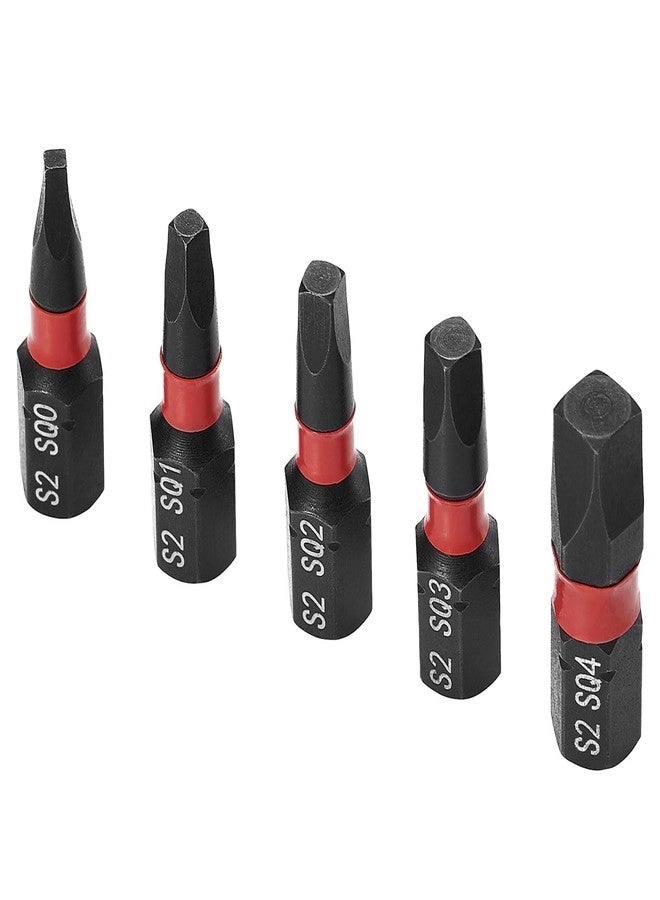 ColumPRO Robertson Square Drive Bits - S2 Alloy Steel 5PCS 1/4 Inch