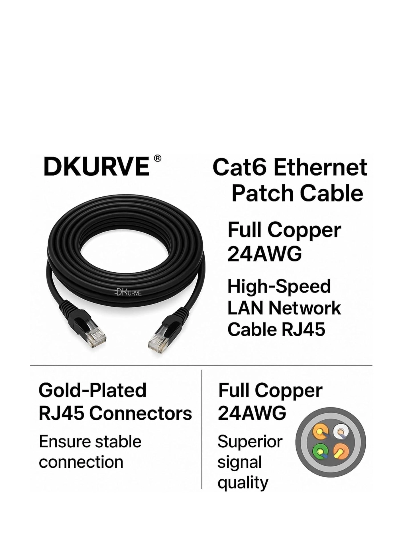 Cat6 Ethernet Patch Cable - 0.20CM