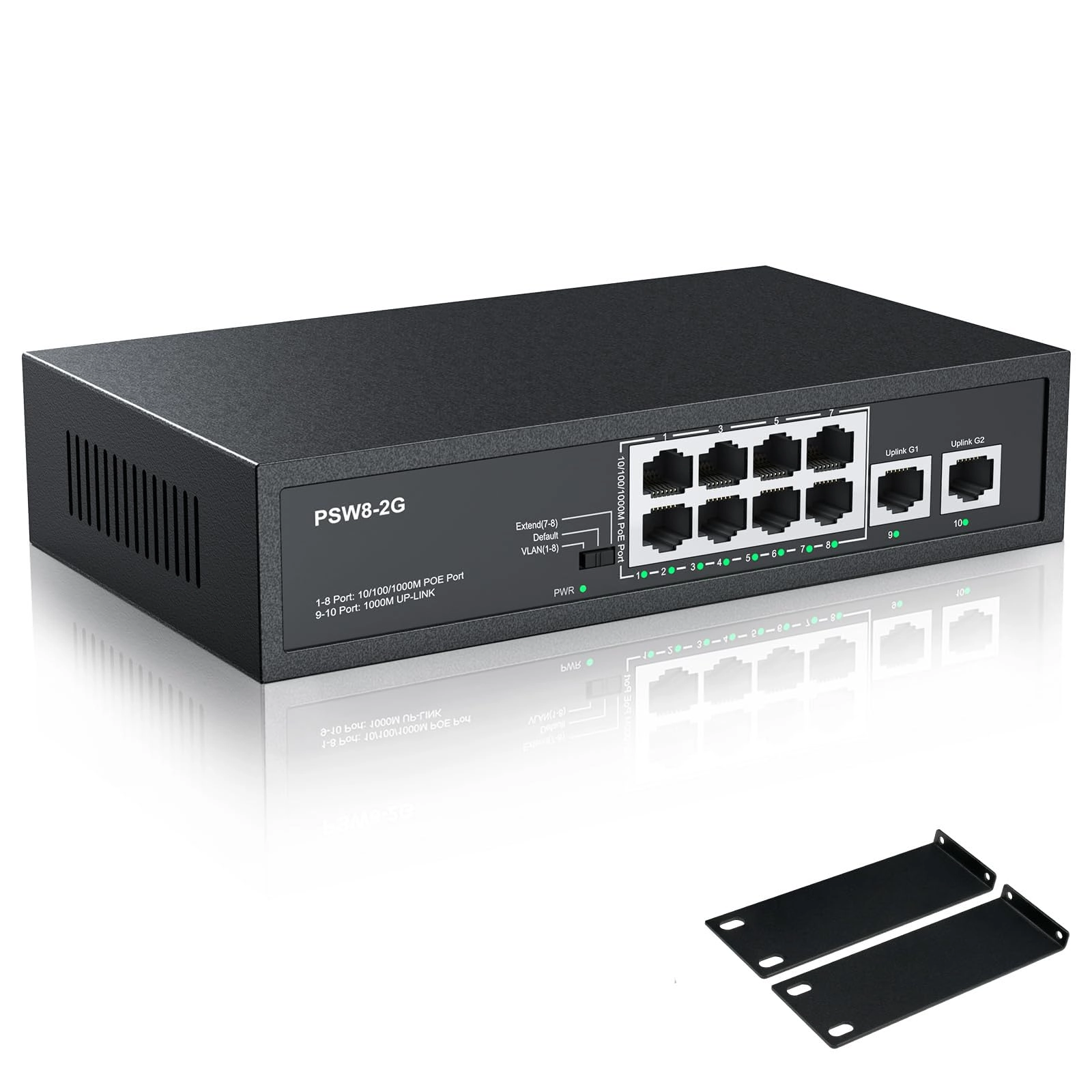 Real HD 8 port poe gigabit switch 8-ports