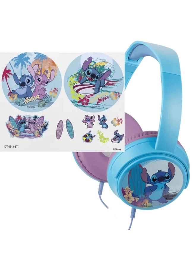 Volkano Disney Stitch Auxiliary Headphones - 11 Stickers Aux USB-C