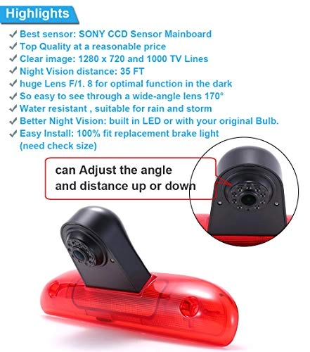 HD IP68 Rear View Camera - Night vision 1280x 720 pixels + 7'' Monitor