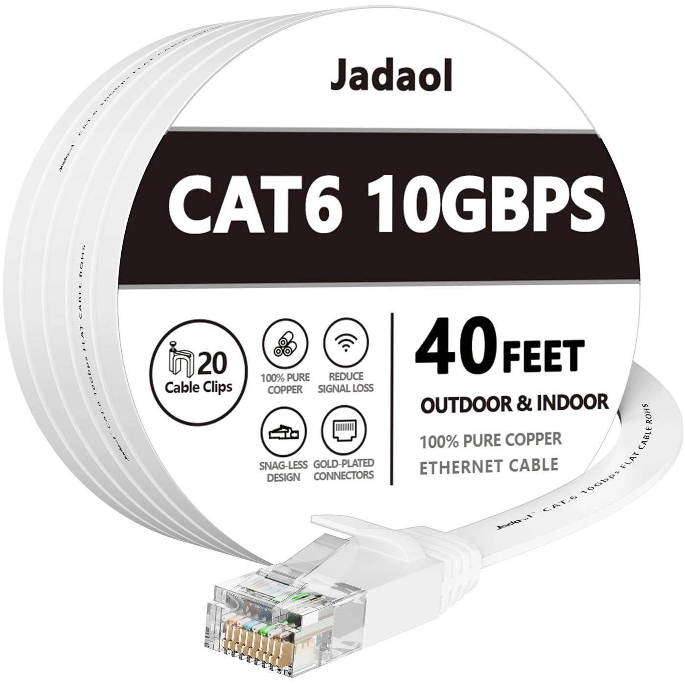 Jadaol Cat 6 Ethernet Cable - 40 ft