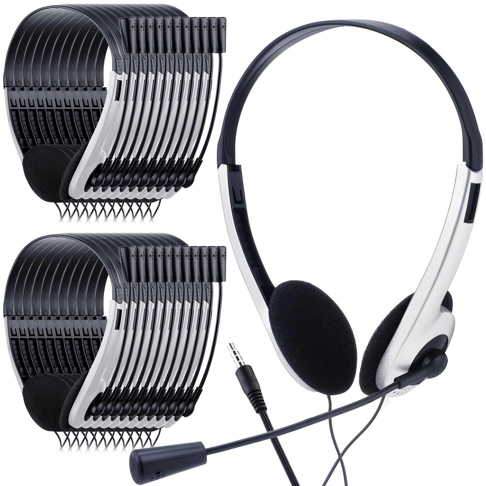 30 Pack Classroom Headphones Wired Headphone