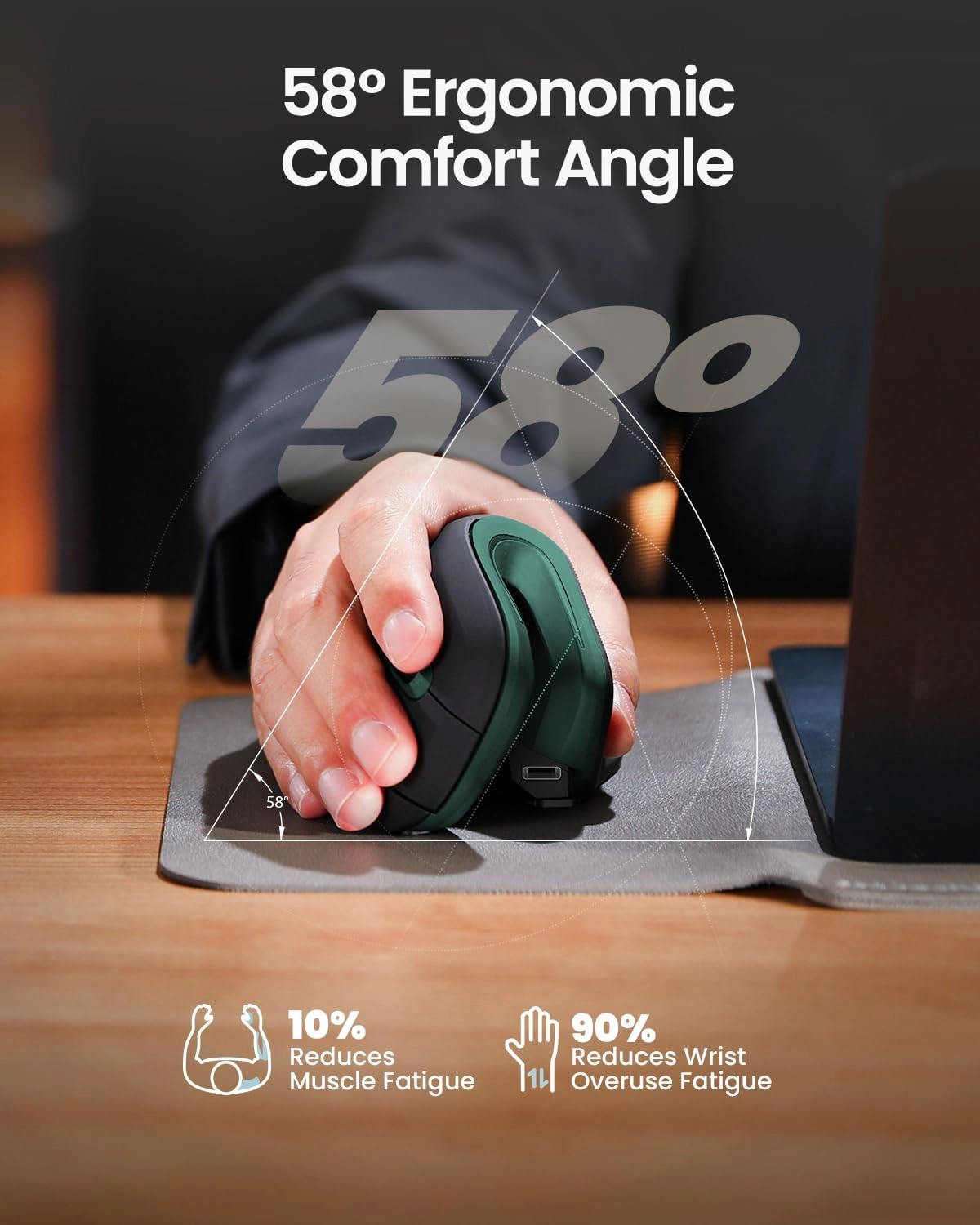 EM11 NL Ergonomic Vertical Mouse - Wireless