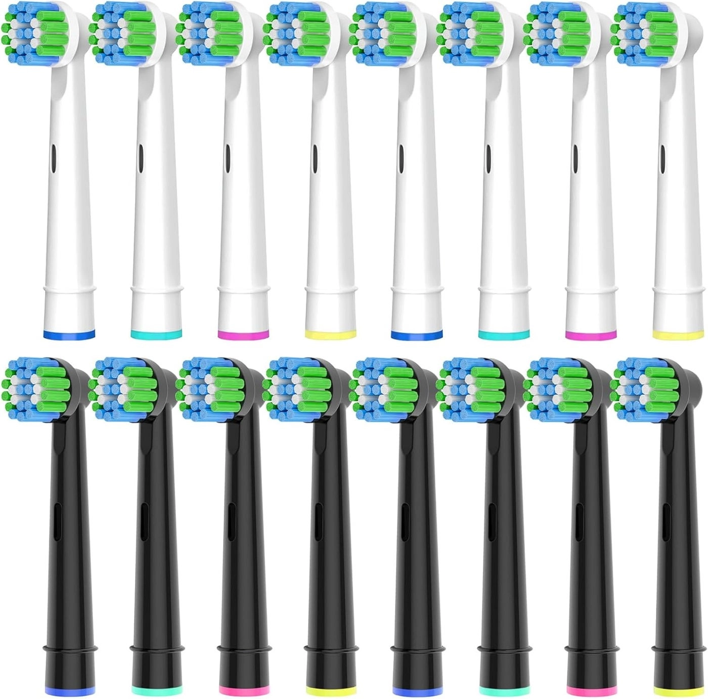 Replacement Brush Heads - 16pcs 4 Precision Clean 4 Cross Clean 4 3D Whitening 4 Sensitive Clean