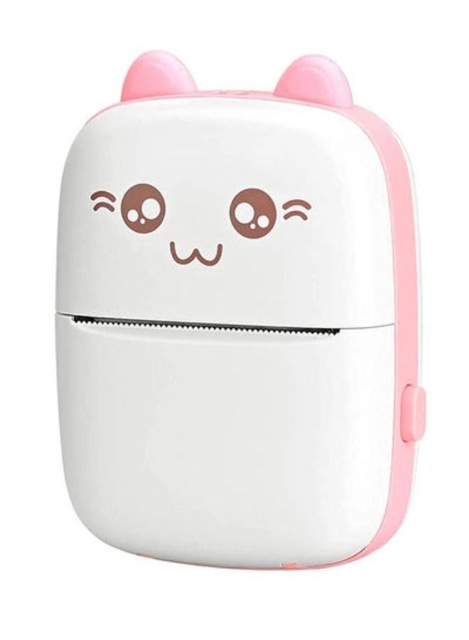 Mini Portable Thermal Printer - 1 Roll Paper Pink/White