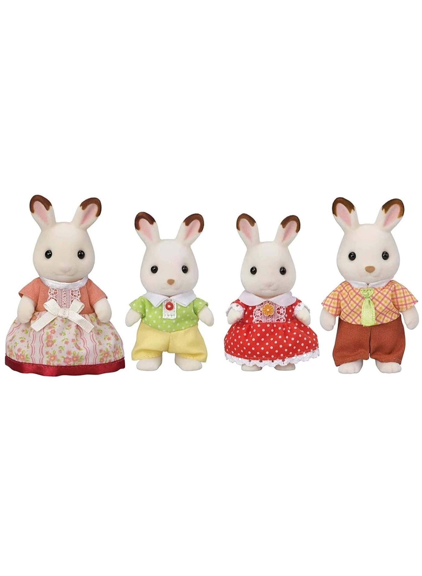 Chocolate Rabbit Family - Four piece posable