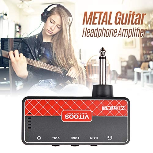 METAL - Guitar Headphone Amplifier Built-in battery 3.7V 450mA