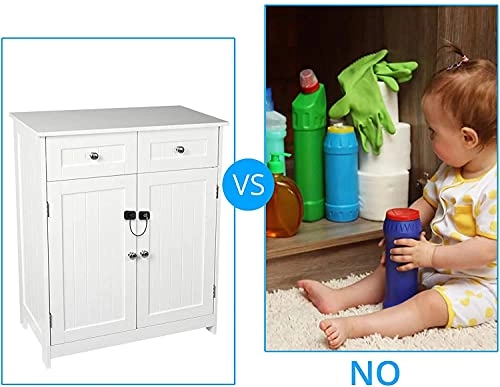 Fridge Door Lock - 1PC 2 Keys Black