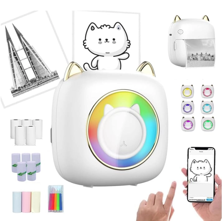 SYOSI Mini Sticker Printer KB5298 - Portable Thermal Wireless Bluetooth