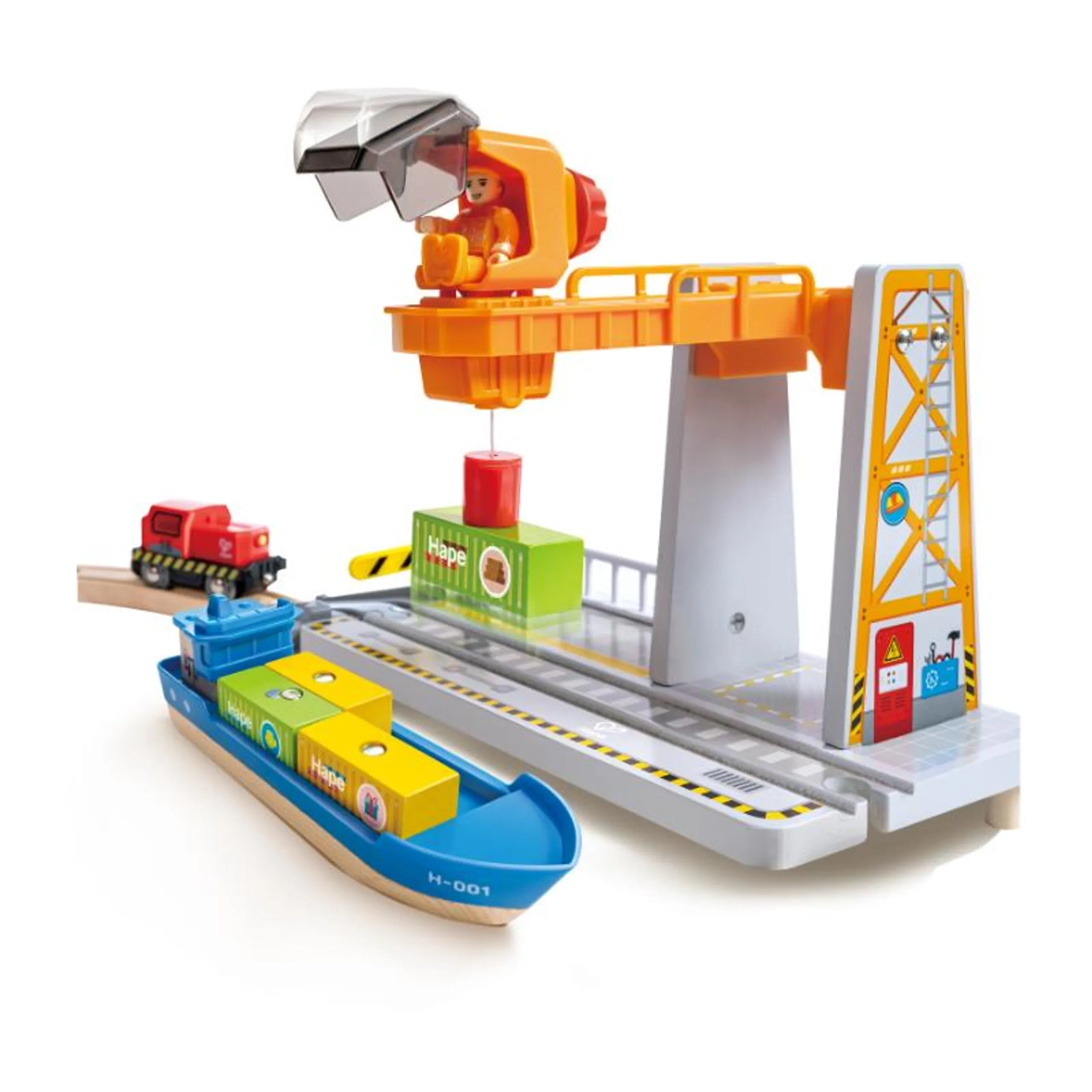 Sea & Rail Cargo Transport Train and Railway Set - 38pcs