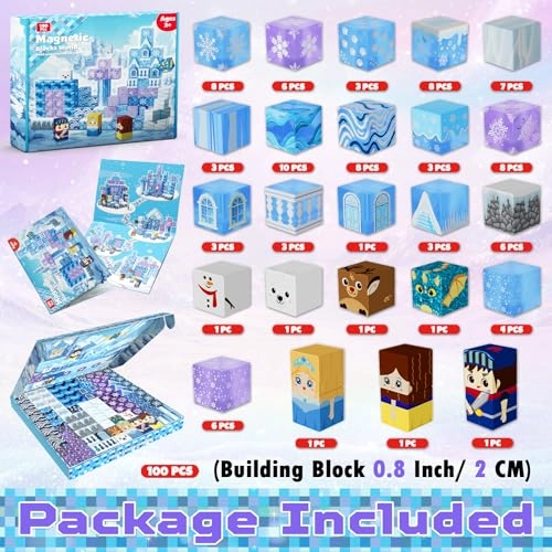Magnetic Blocks - Blue Princess 100pcs